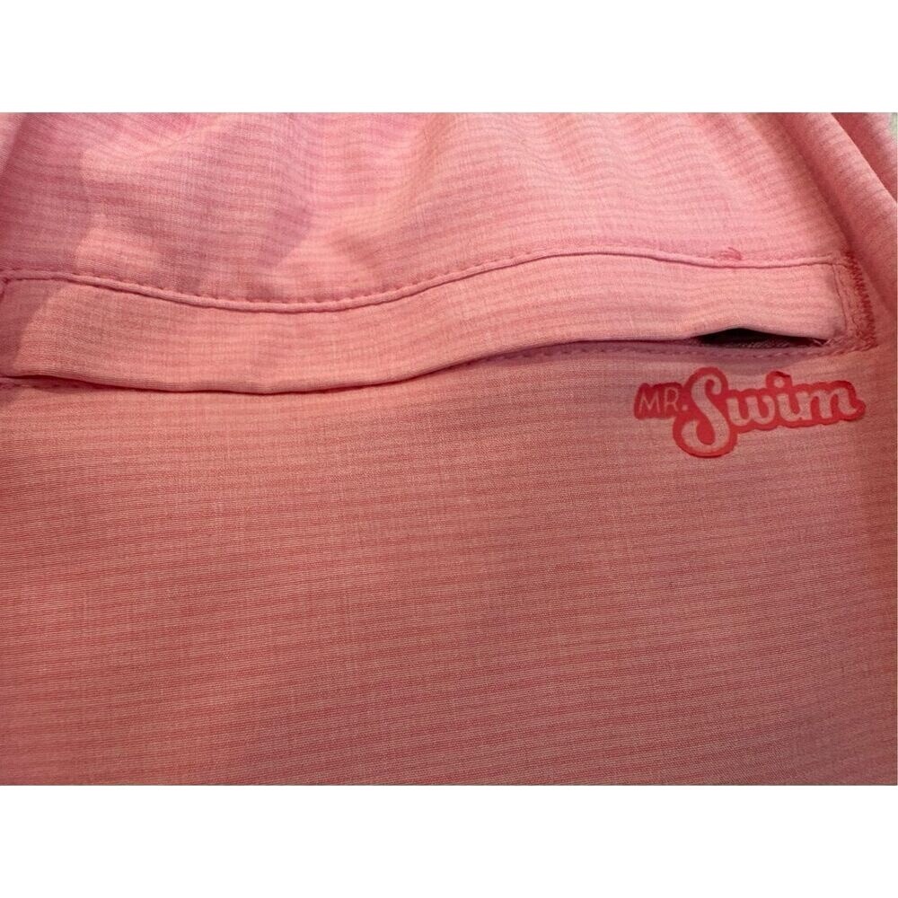 Mr. Swim Serious Fun Shorts Mens L Pink Drawstring Zipper Pocket Swim Trunks - Picture 8 of 10